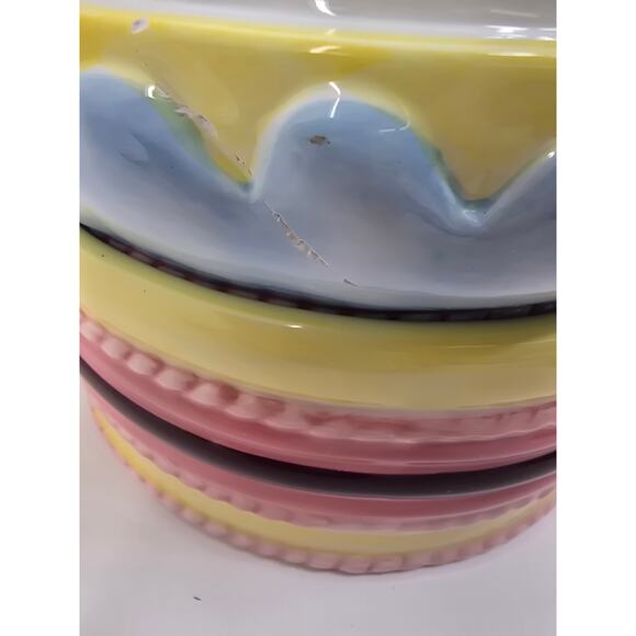 Pat-A-Cake 3 Tiered Ceramic Box Merry Go Round Cupcake Lid Storage Decor - Picture 8 of 10